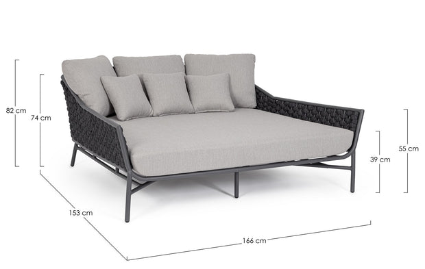 Gartensofa 2-Sziter Everly Anthrazit (1)