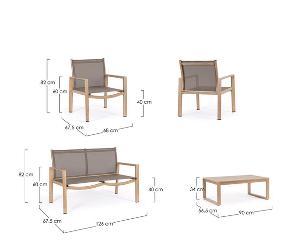 Lounge Set 4-Sziter und Couchtisch Kallen Natürlich (2)