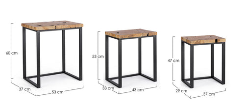 Couchtisch 3er Set Elwood Natürlich (1)