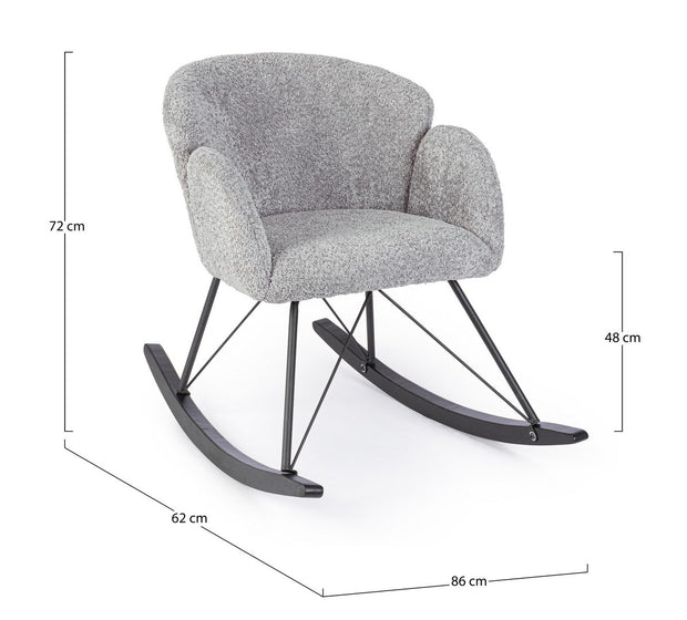 Schaukelsessel mit Stoff Sibilla Grau (2)