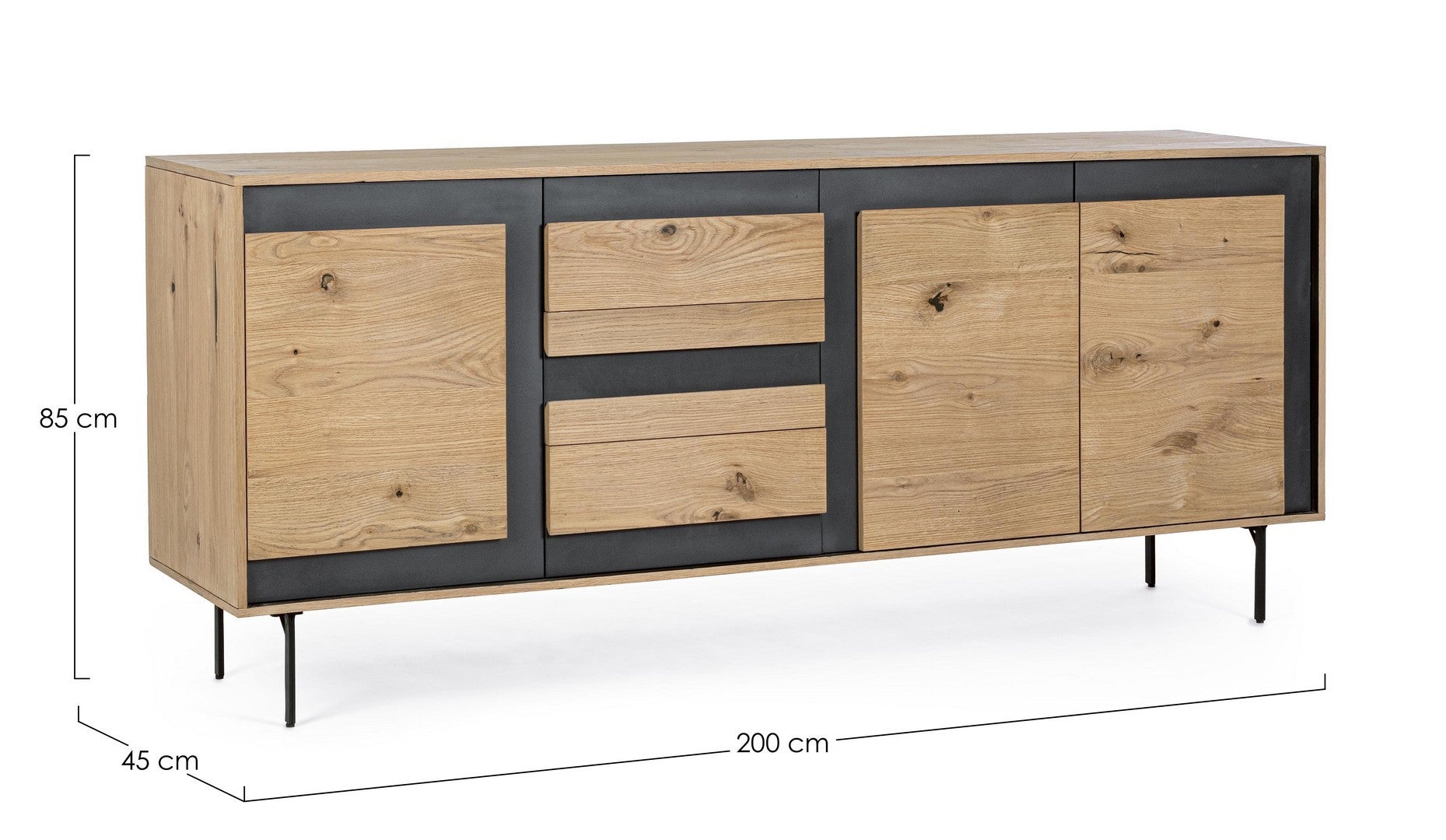 Sideboard mit 3 schubladen und 3 türen Stanwood Natürlich (1)