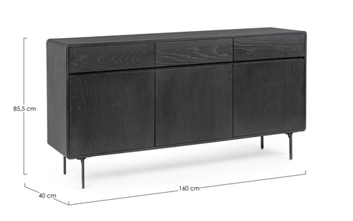 Sideboard mit 3 schubladen und 3 türen Widald Schwarz (1)