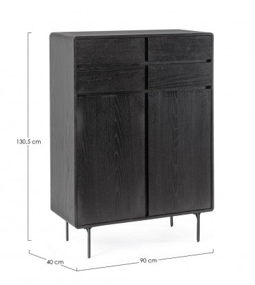 Highboard mit 2 türen Widald High Schwarz (9)