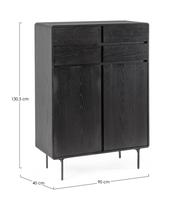 Highboard mit 2 türen Widald High Schwarz (1)