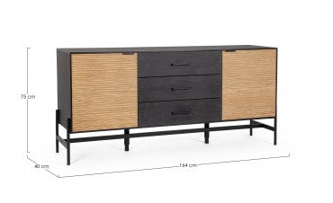 Sideboard mit 3 schubladen und 2 türen Allycia Schwarz (11)