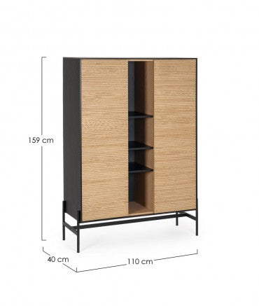 Highboard mit 2 türen Allycia Schwarz (10)