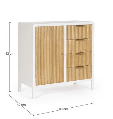 Sideboard mit 4 schubladen und 1 tür Charley Weiß (10)