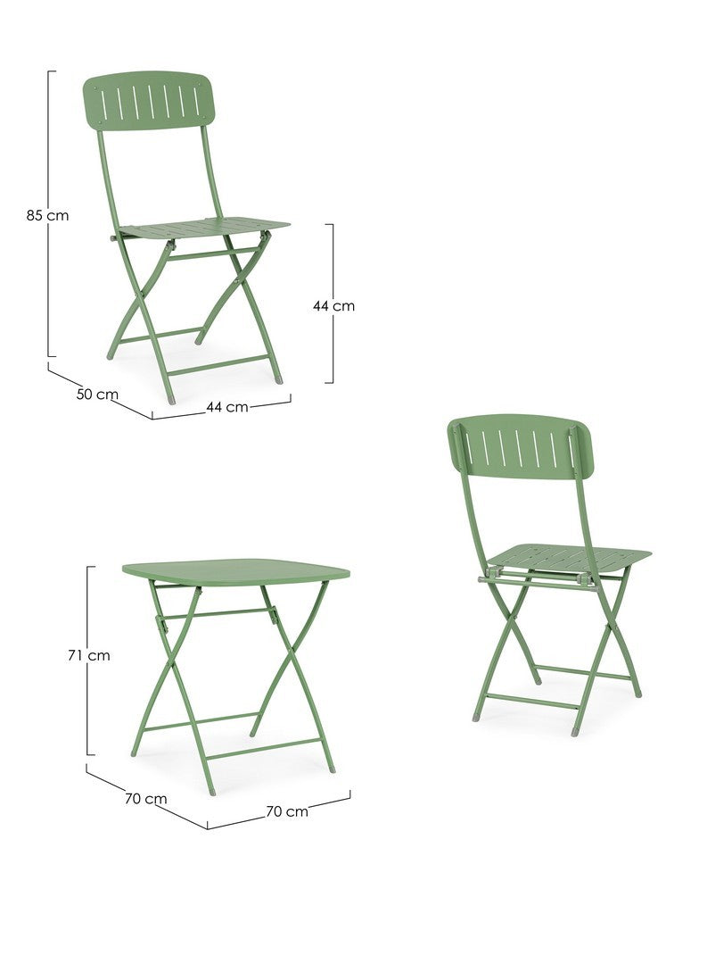 Klapptisch Stuhl Set 3-teilig Yvonne Grün (2)