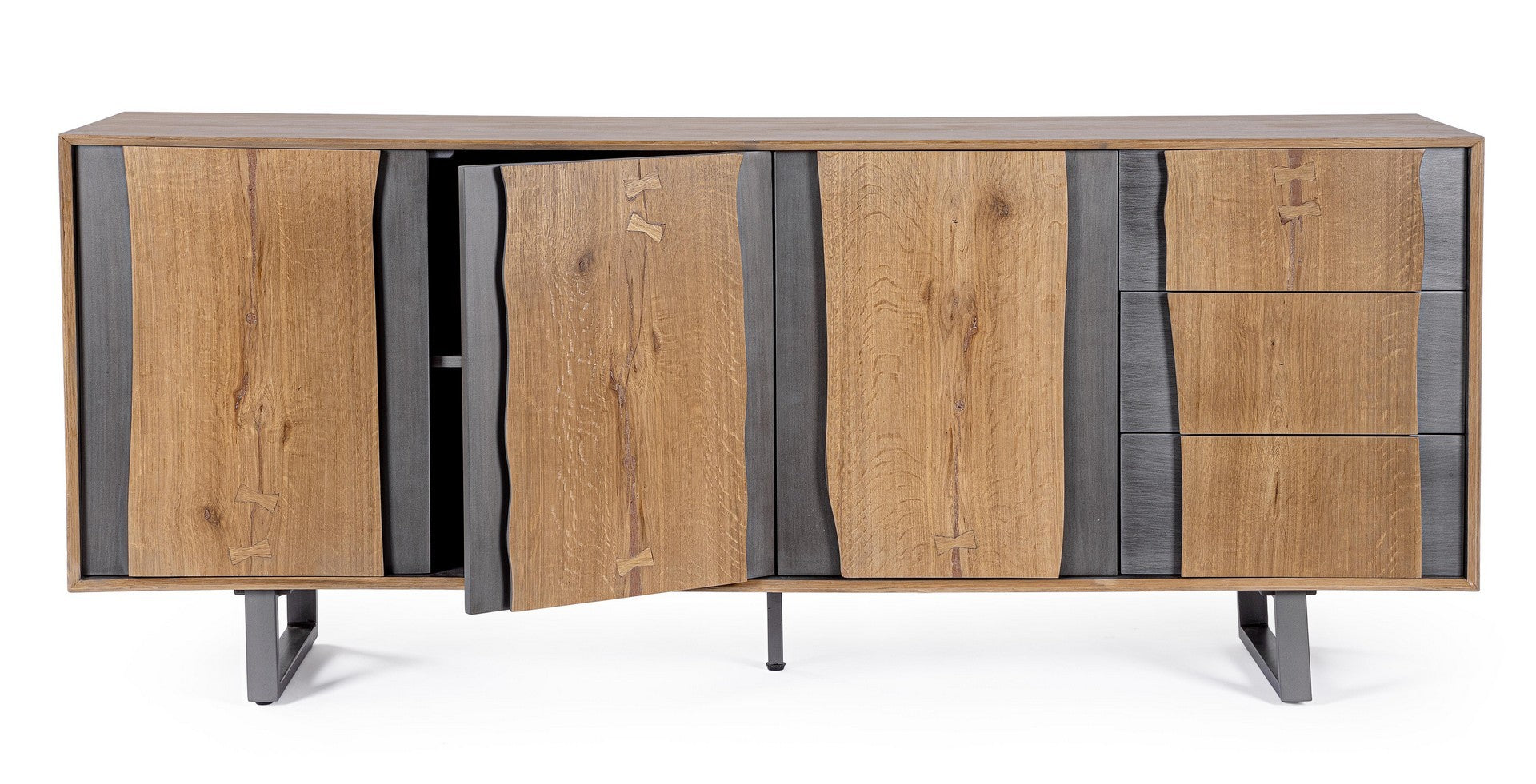 Sideboard mit 3 schubladen und 3 türen Garwood Natürlich (7)