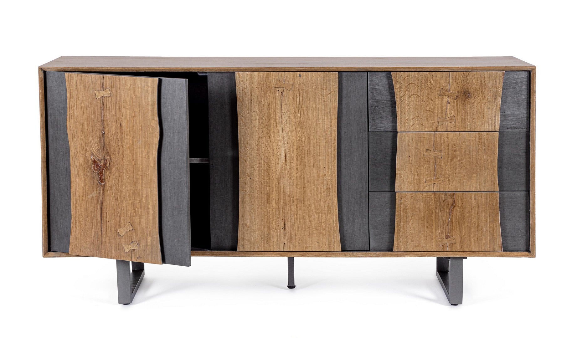 Sideboard mit 3 schubladen und 2 türen Garwood Natürlich (7)