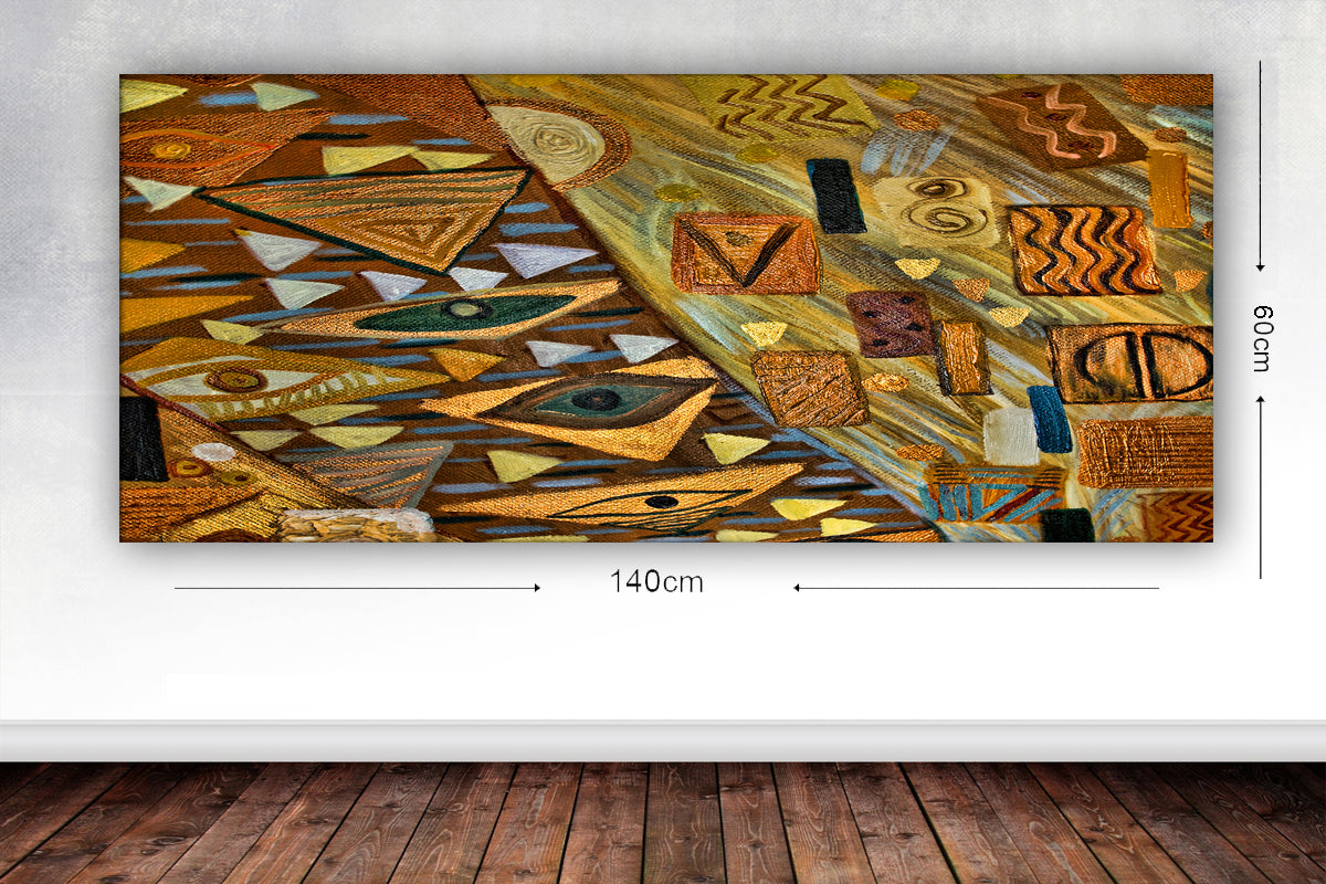 Leinwandbild Abstract 48 Mehrfarben, 60 x 140 cm