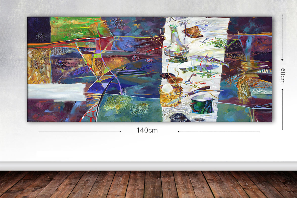 Leinwandbild World 63 Mehrfarben, 60 x 140 cm