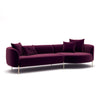 Ecksofa mit Chaiselongue Rechts, 3-Sitzer, aus Samtstoff, Macaroon Rosa (3)