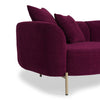 Ecksofa mit Chaiselongue Rechts, 3-Sitzer, aus Samtstoff, Macaroon Rosa (4)