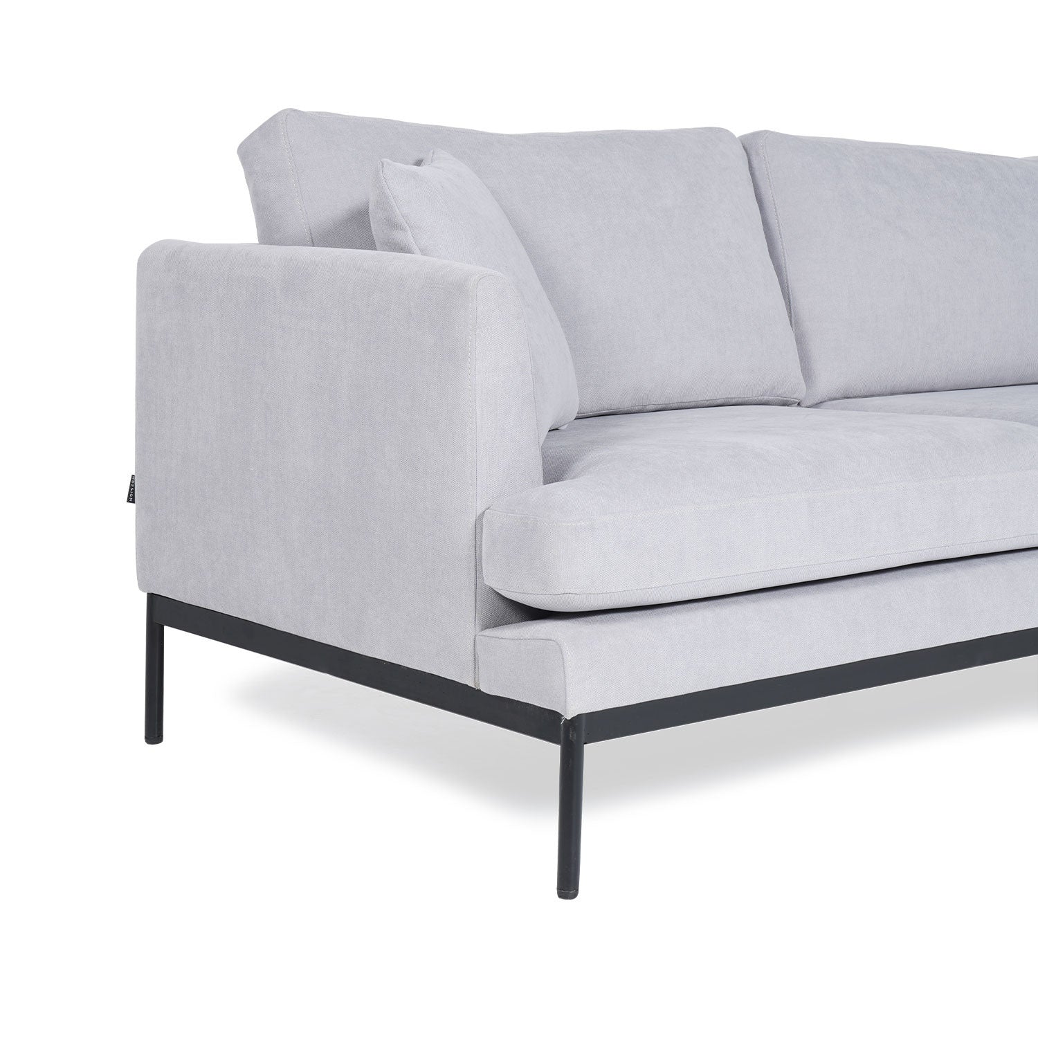 Ecksofa mit Chaiselongue Rechts, 3-Sitzer, aus Stoff, Pearl Grau (4)