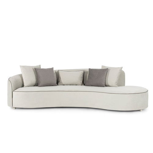 Ecksofa Symmetrisch, 3-Sitzer, aus Samtstoff, Cloud Grau