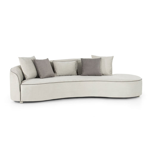 Ecksofa Symmetrisch, 3-Sitzer, aus Samtstoff, Cloud Grau (1)