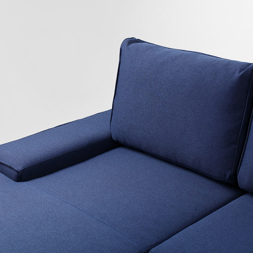 Ecksofa Schlaffunktion mit Chaiselongue Links, 3-Sziter, aus Stoff Flopp Blau (1)