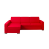 Ecksofa Schlaffunktion mit Chaiselongue Links, 3-Sziter, aus Stoff Lozier Rot