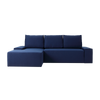 Ecksofa Schlaffunktion mit Chaiselongue Links, 3-Sziter, aus Stoff Flopp Blau