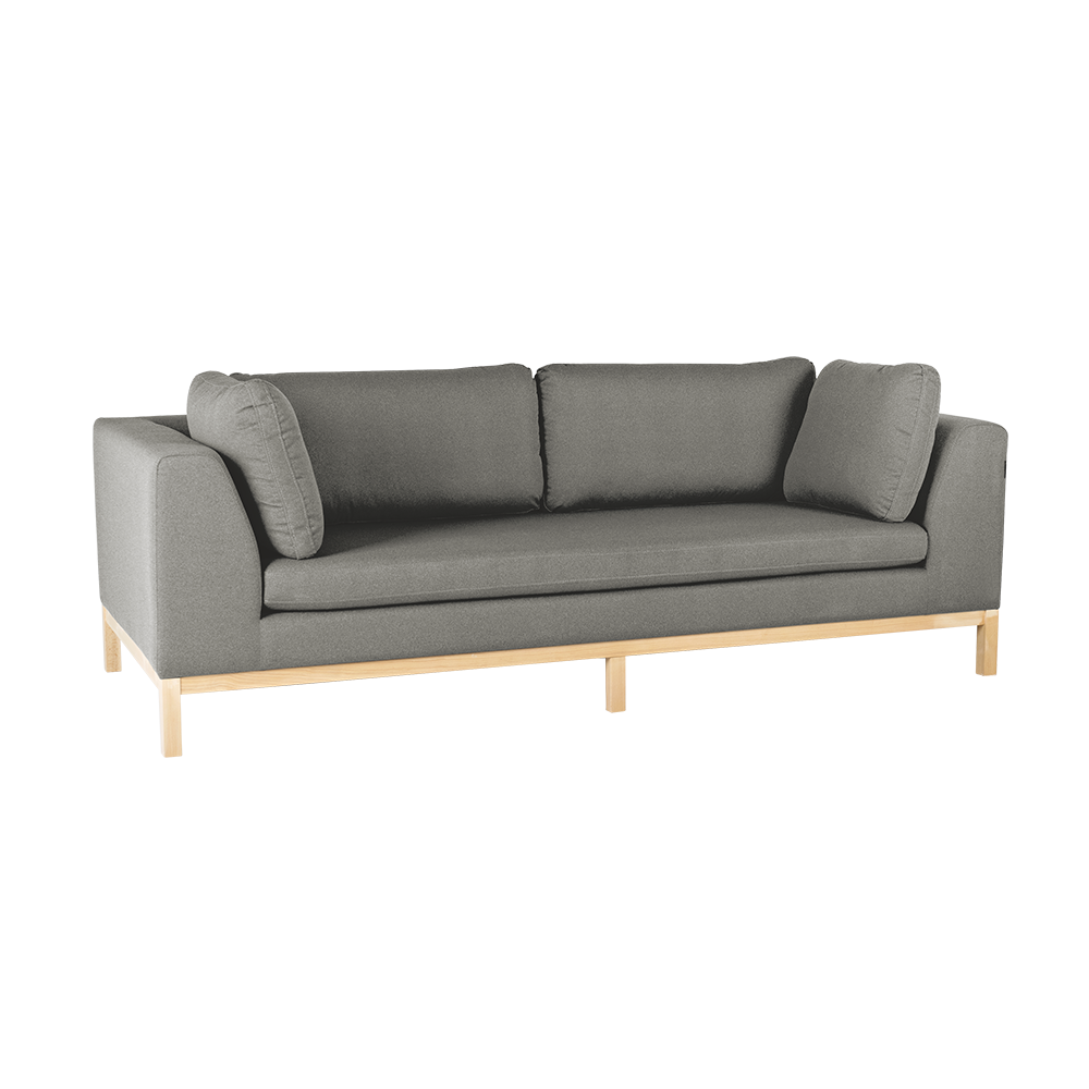 Schlafsofa 3-Sziter mit Stoff Ambient Wood Grau