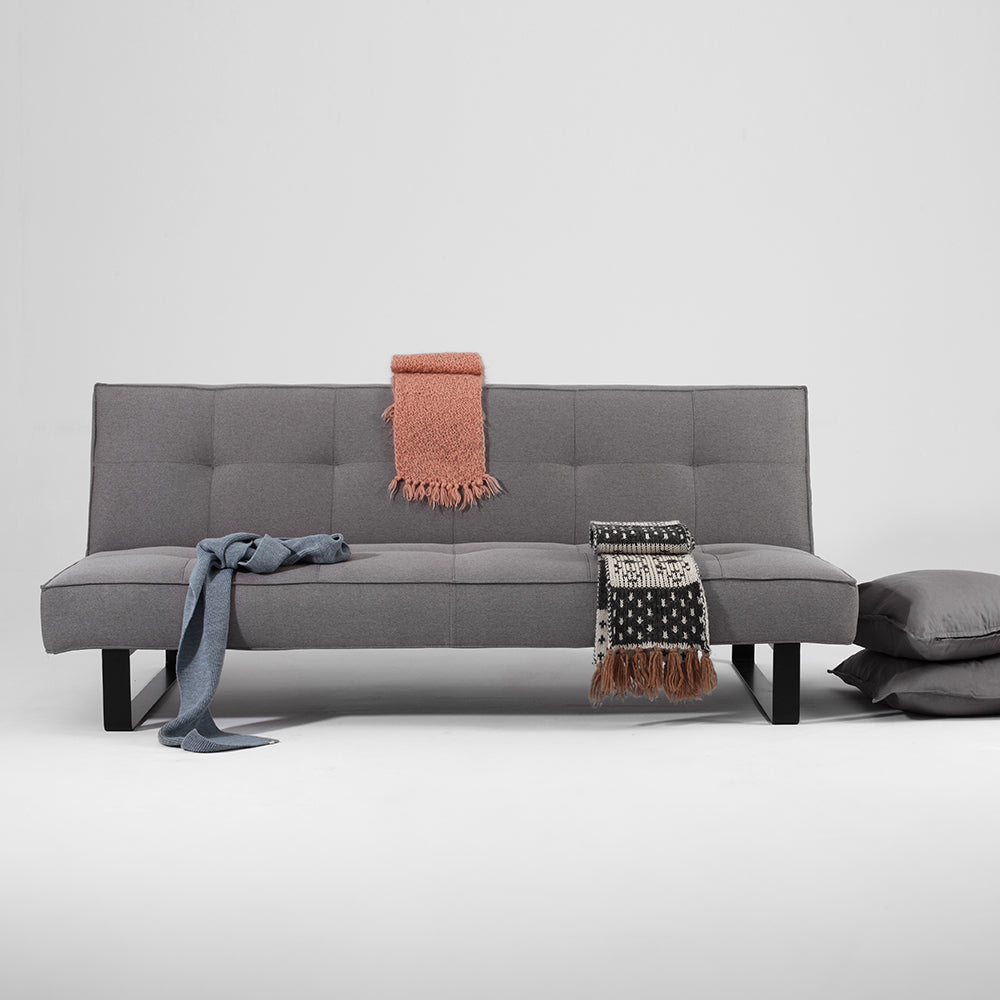 Schlafsofa 2-Sziter mit Stoff Sleek Grau (2)