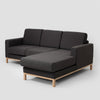 Ecksofa mit Chaiselongue Rechts, 3-Sziter, aus Stoff Scandic Small Anthrazit (3)