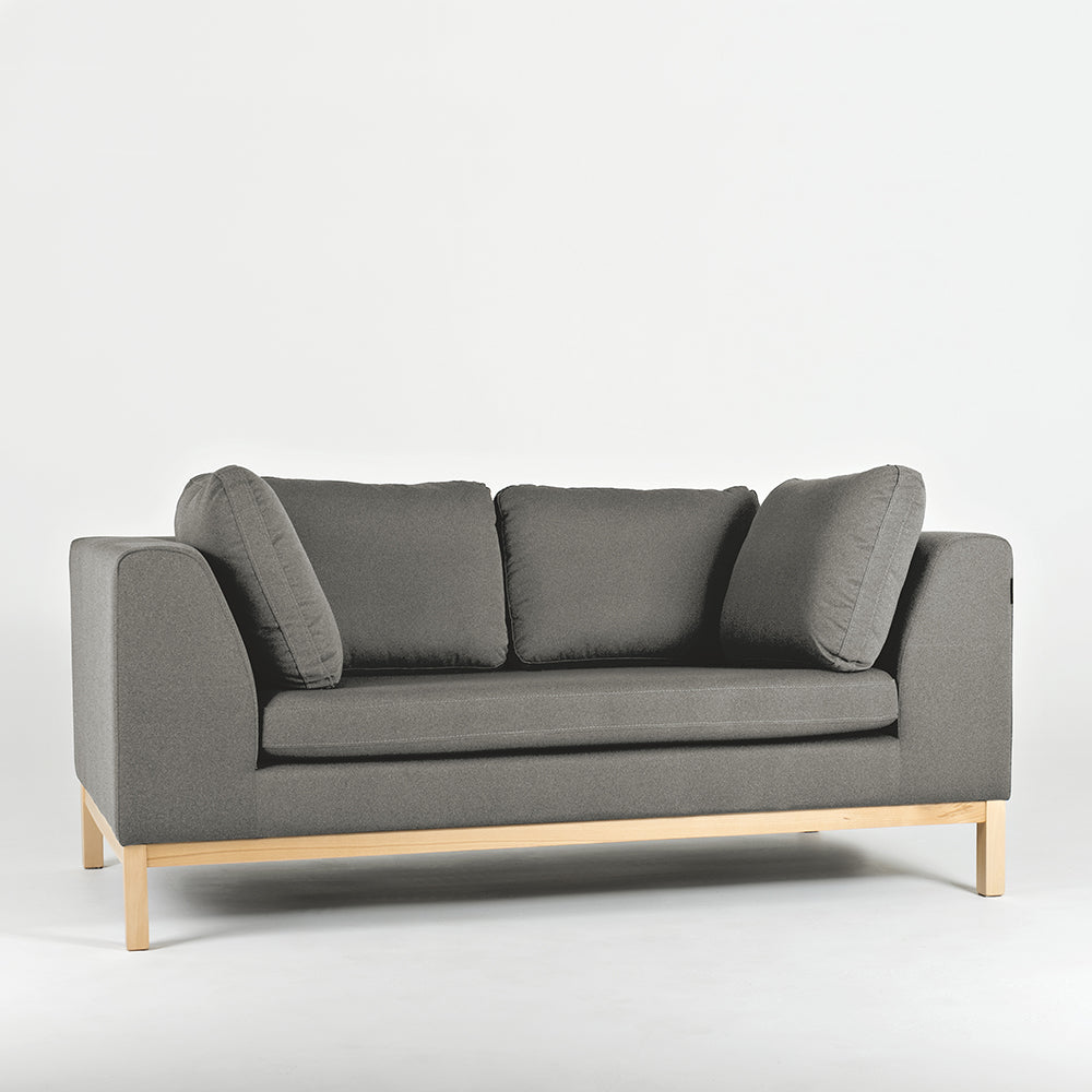 Schlafsofa 2-Sziter mit Stoff Ambient Wood Grau (1)