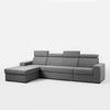 Ecksofa Schlaffunktion mit Chaiselongue Links, 3-Sziter, aus Stoff Atlantica Grau (3)