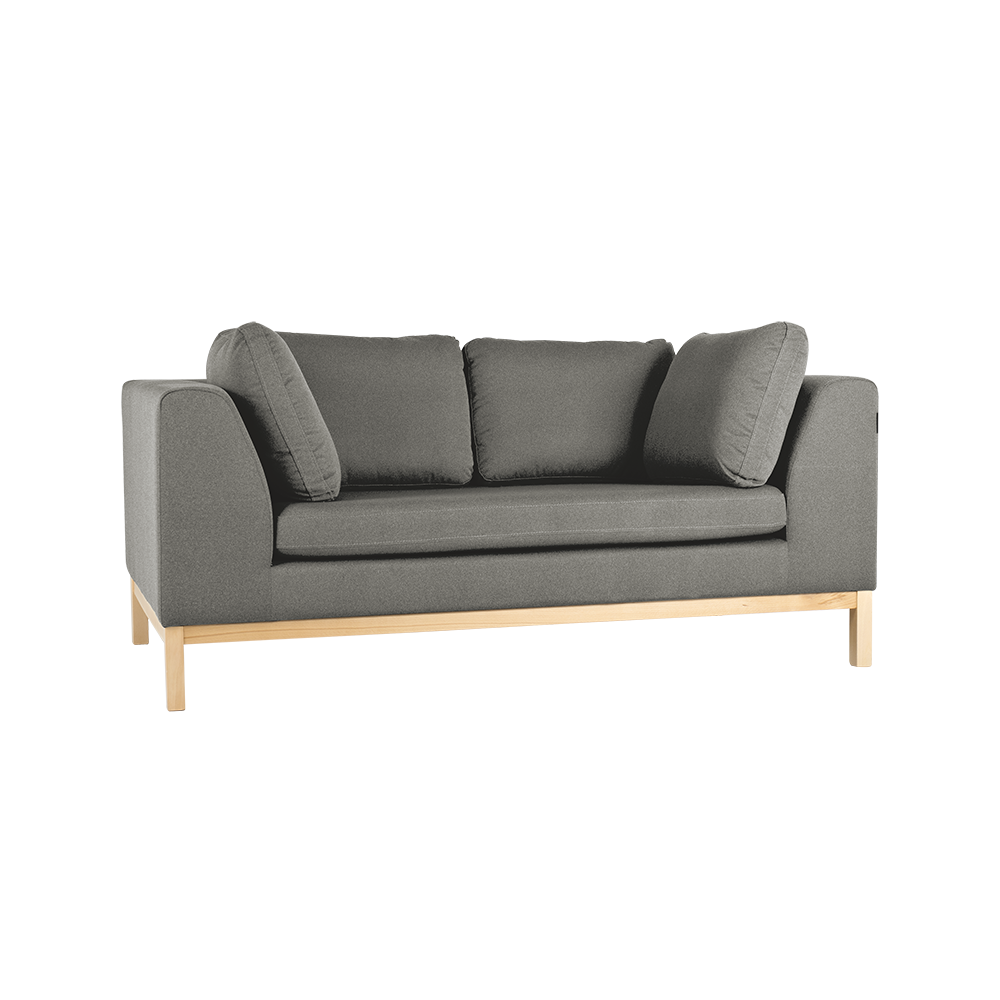 Schlafsofa 2-Sziter mit Stoff Ambient Wood Grau