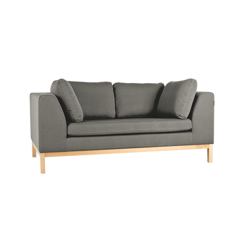 Schlafsofa 2-Sziter mit Stoff Ambient Wood Grau