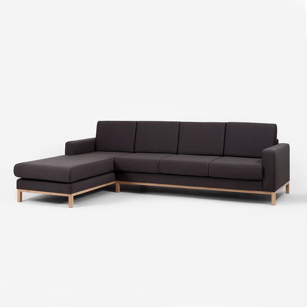 Ecksofa mit Chaiselongue Links, 4-Sziter, aus Stoff Scandic Large Anthrazit (2)