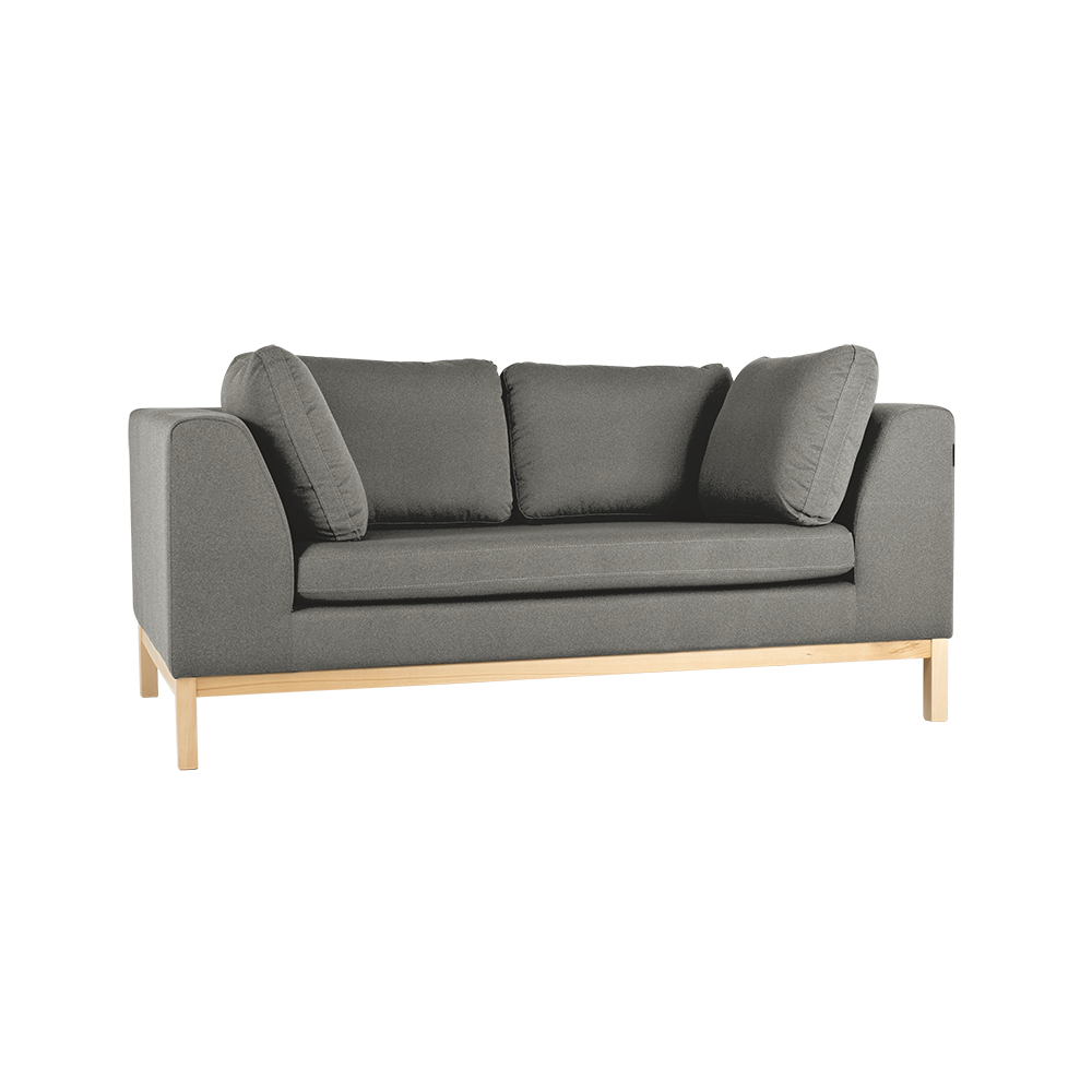 Sofa 2-Sziter mit Stoff Ambient Wood Grau