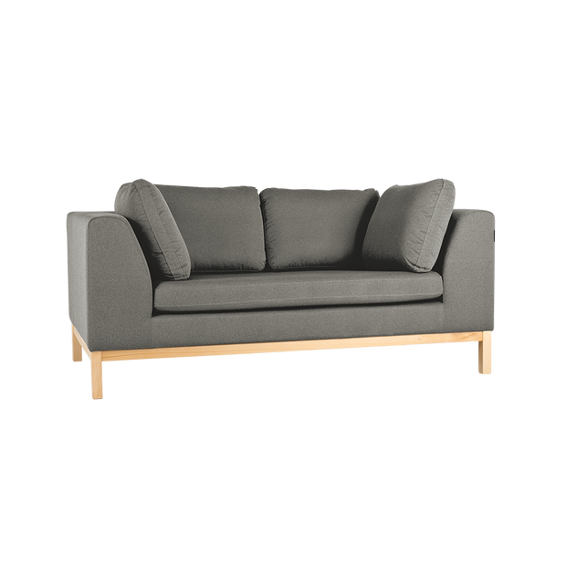 Sofa 2-Sziter mit Stoff Ambient Wood Grau