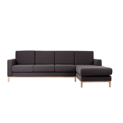 Ecksofa mit Chaiselongue Rechts, 4-Sziter, aus Stoff Scandic Large Anthrazit