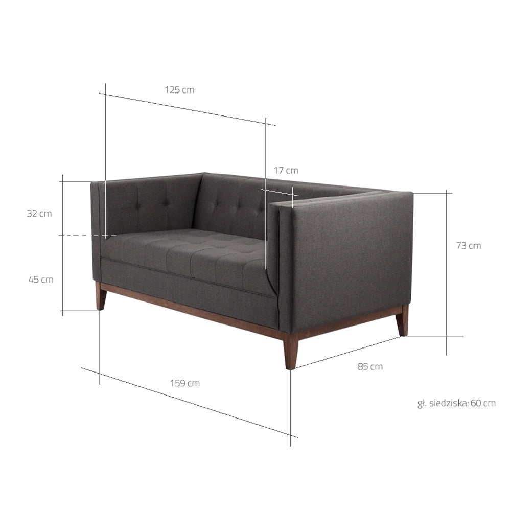 Sofa 2-Sziter mit Stoff By Tom Anthrazit (3)