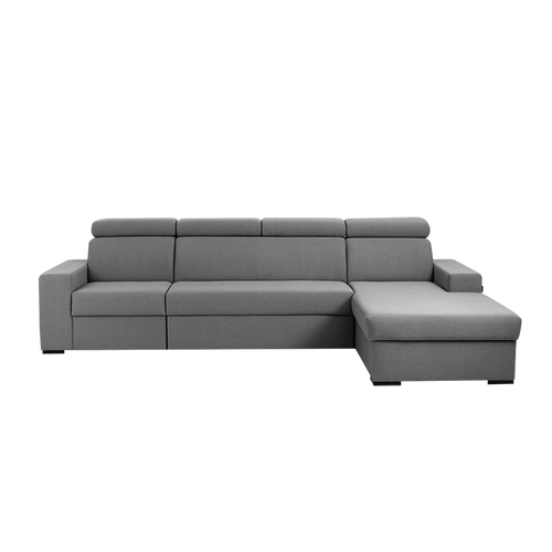 Ecksofa Schlaffunktion mit Chaiselongue Rechts, 3-Sziter, aus Stoff Atlantica Grau