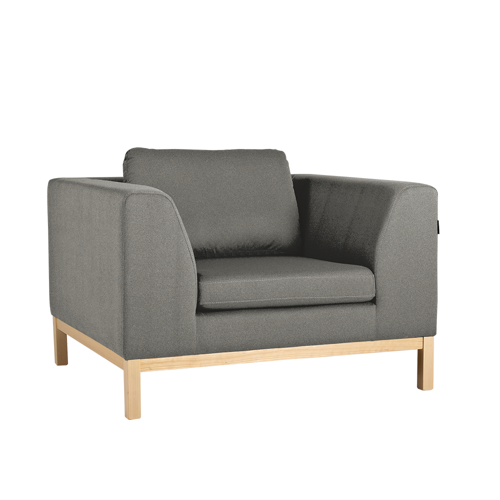 Sessel mit Stoff Ambient Wood Grau