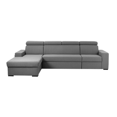 Ecksofa Schlaffunktion mit Chaiselongue Links, 3-Sziter, aus Stoff Atlantica Grau