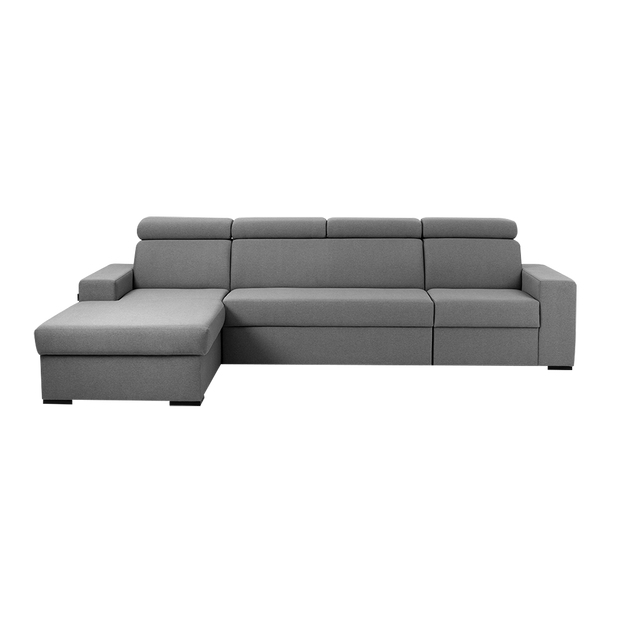 Ecksofa Schlaffunktion mit Chaiselongue Links, 3-Sziter, aus Stoff Atlantica Grau