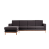 Ecksofa mit Chaiselongue Links, 4-Sziter, aus Stoff Scandic Large Anthrazit