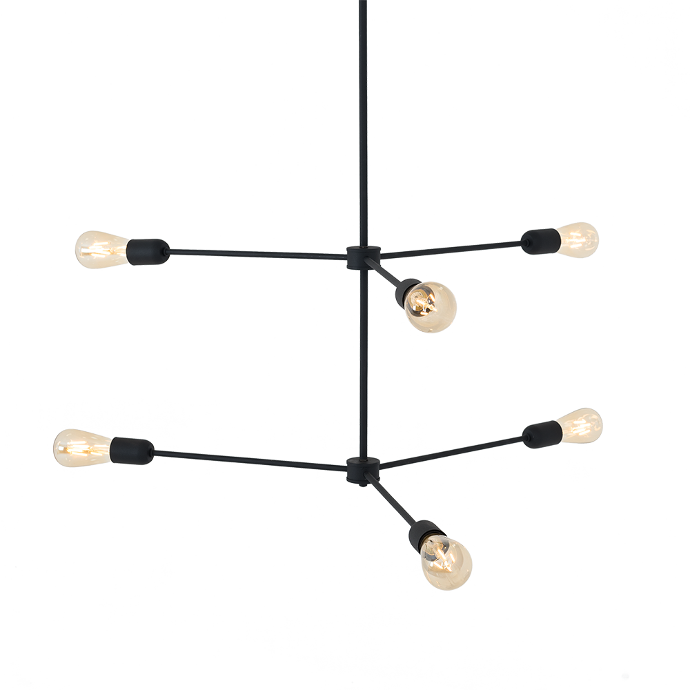 Hängeleuchte Triso 6 Schwarz