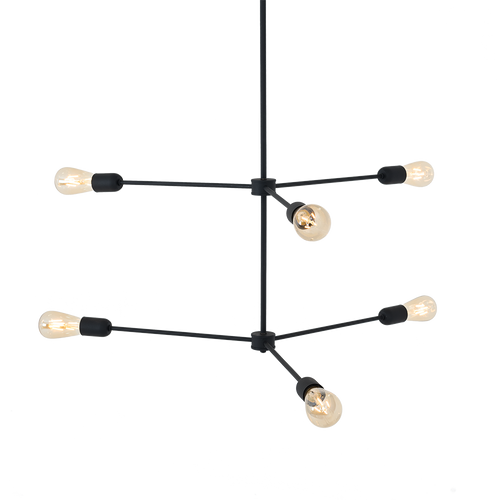 Hängeleuchte Triso 6 Schwarz