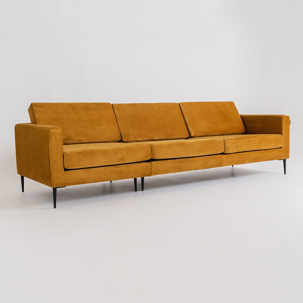 Sofa 4-Sziter mit Stoff Vergan Orange (3)