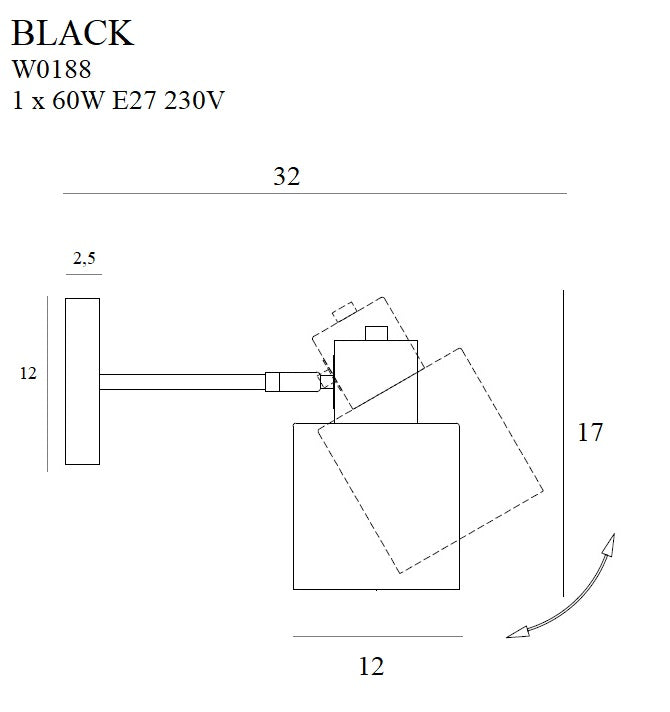 Wandleuchte Black W0188 Weiß (2)