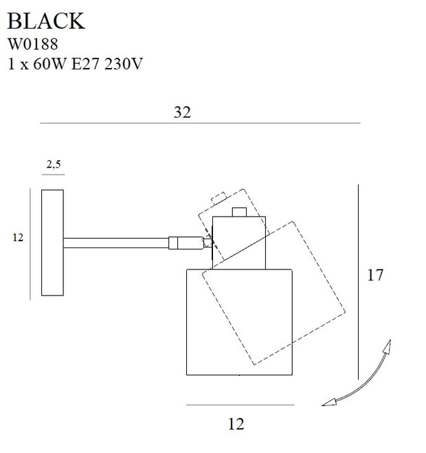 Wandleuchte Black W0188 Weiß (2)