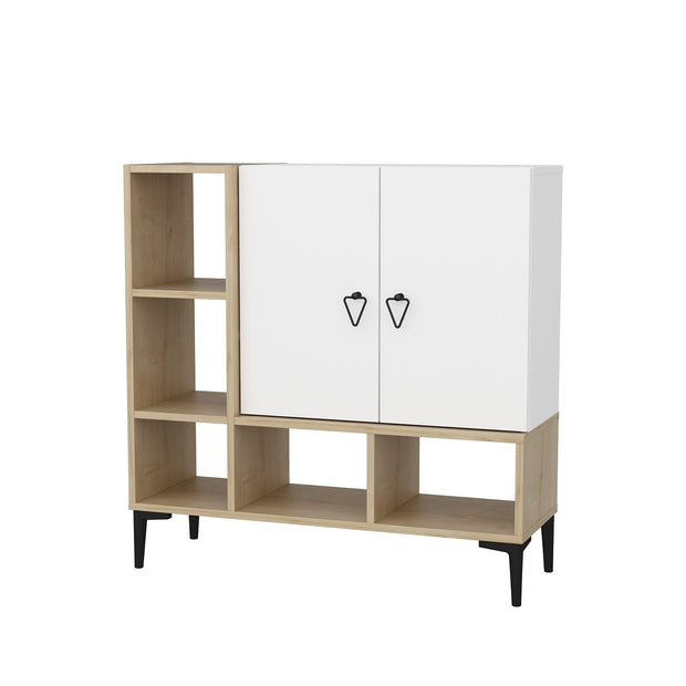 Sideboard mit 2 türen, Platin Weiß (4)