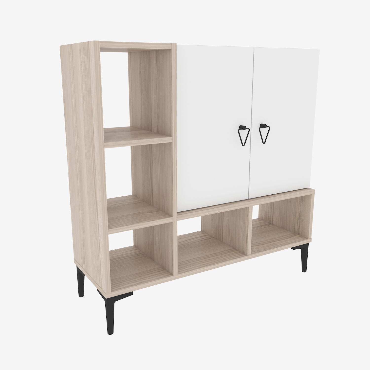 Sideboard mit 2 türen, Platin Weiß (4)