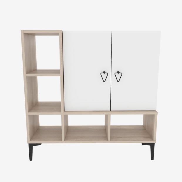 Sideboard mit 2 türen, Platin Weiß (5)