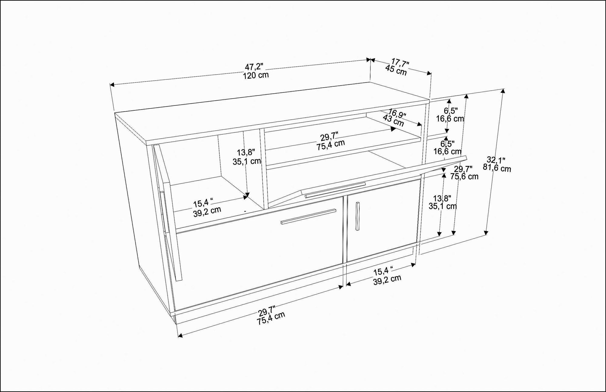 Sideboard mit 4 türen, Mares Nussbaum (4)